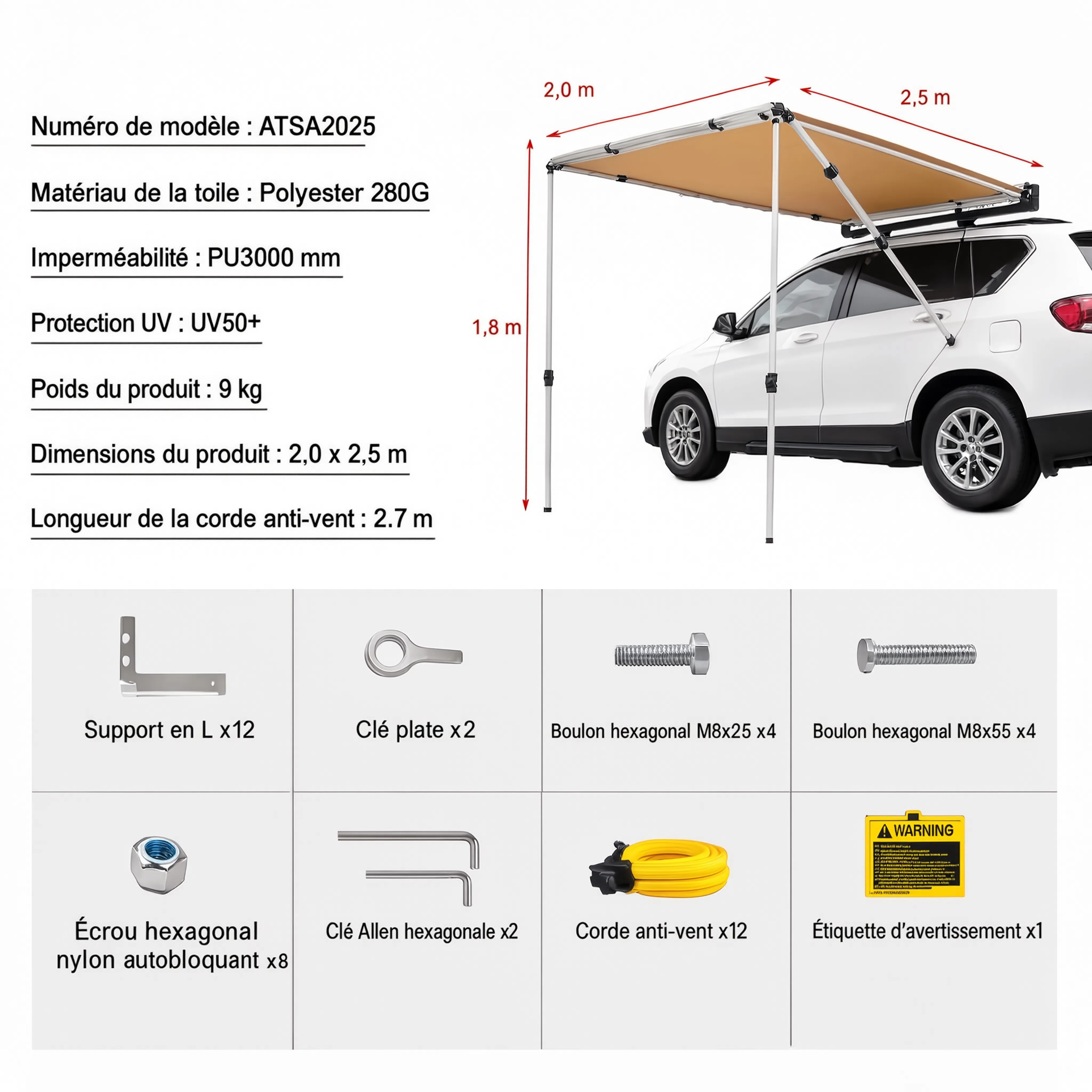 Auvent de Voiture XL