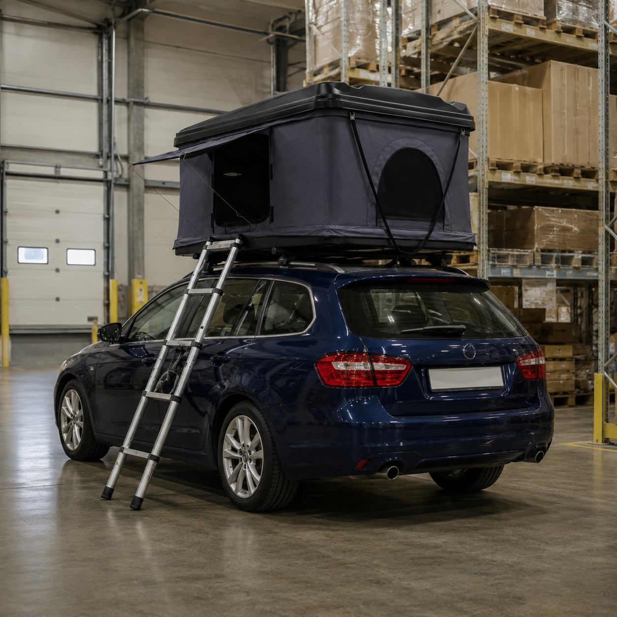 Tente de toit rigide Nomad présentée en studio sur fond clair
